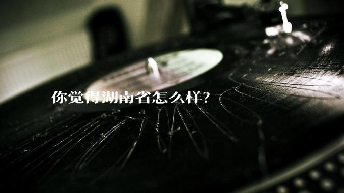 你觉得湖南省怎么样？